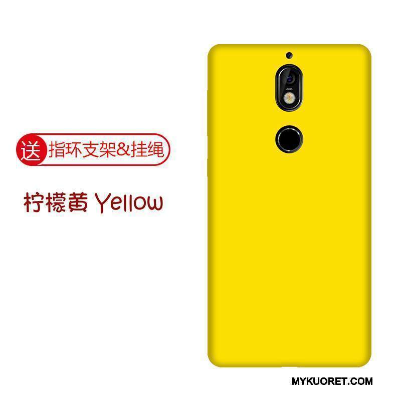 Kuori Nokia 7 Laukut Pesty Suede Puhelimen Kuoret, Kotelo Nokia 7 Sarjakuva Trendi Keltainen