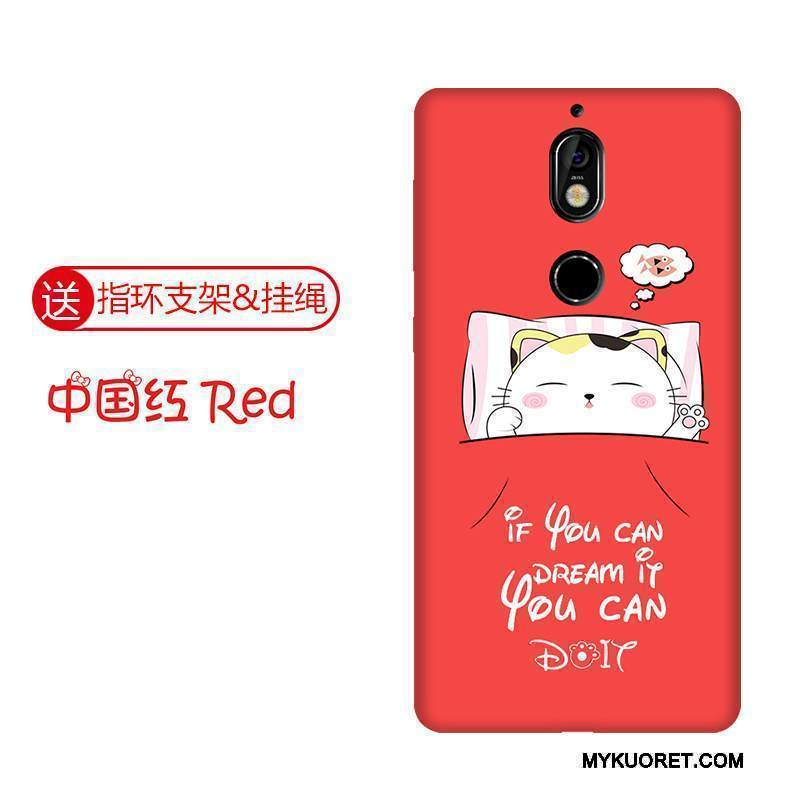 Kuori Nokia 7 Laukut Pesty Suede Puhelimen Kuoret, Kotelo Nokia 7 Sarjakuva Trendi Keltainen