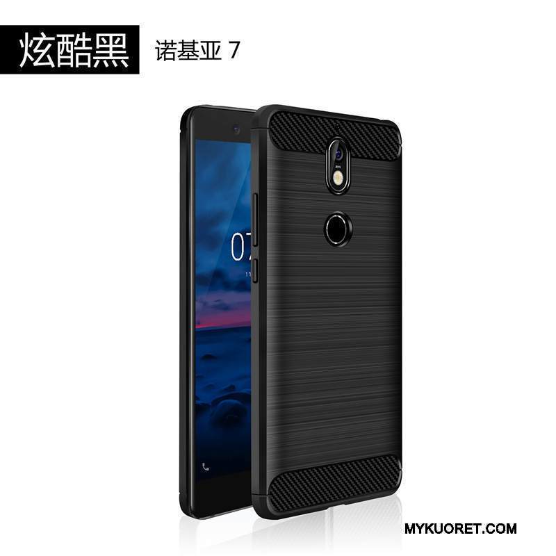 Kuori Nokia 7 Laukut Puhelimen Kuoret Pesty Suede, Kotelo Nokia 7 Suojaus Punainen Murtumaton