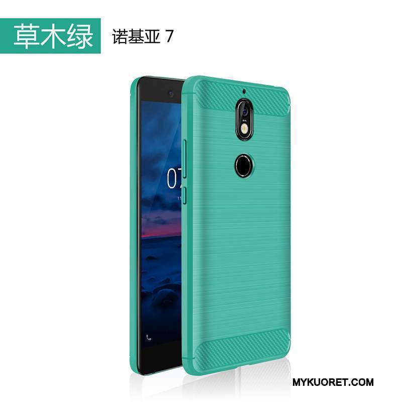 Kuori Nokia 7 Laukut Puhelimen Kuoret Pesty Suede, Kotelo Nokia 7 Suojaus Punainen Murtumaton