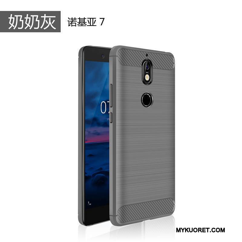 Kuori Nokia 7 Laukut Puhelimen Kuoret Pesty Suede, Kotelo Nokia 7 Suojaus Punainen Murtumaton