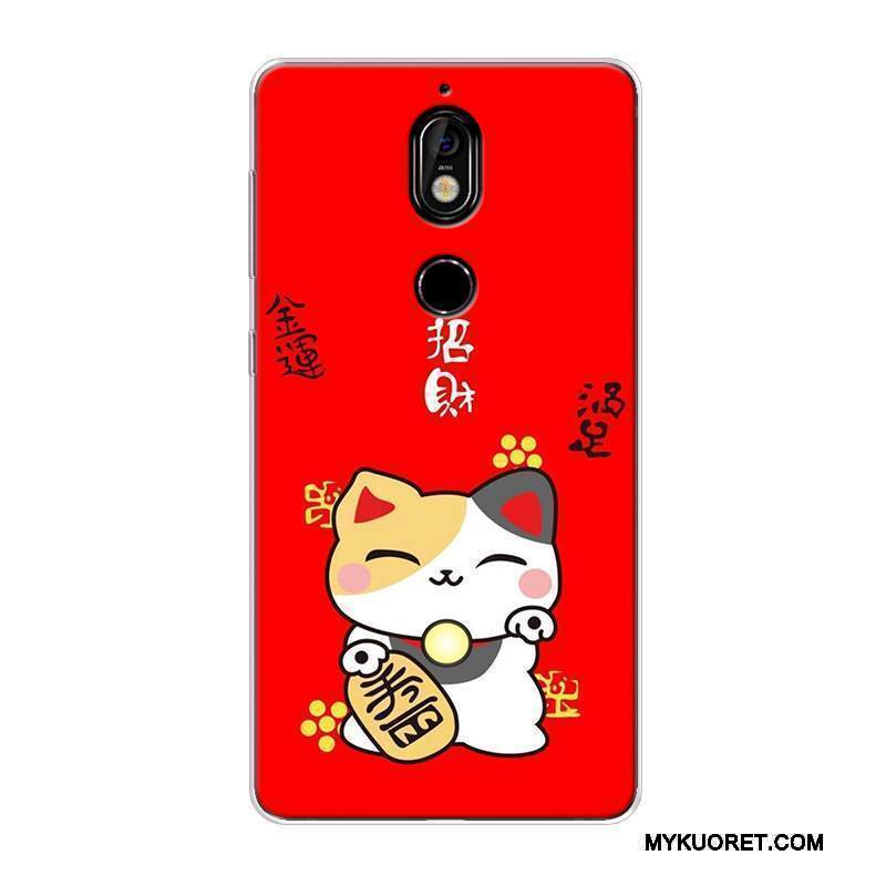 Kuori Nokia 7 Laukut Rikkaus Murtumaton, Kotelo Nokia 7 Silikoni Pesty Suede Kissa