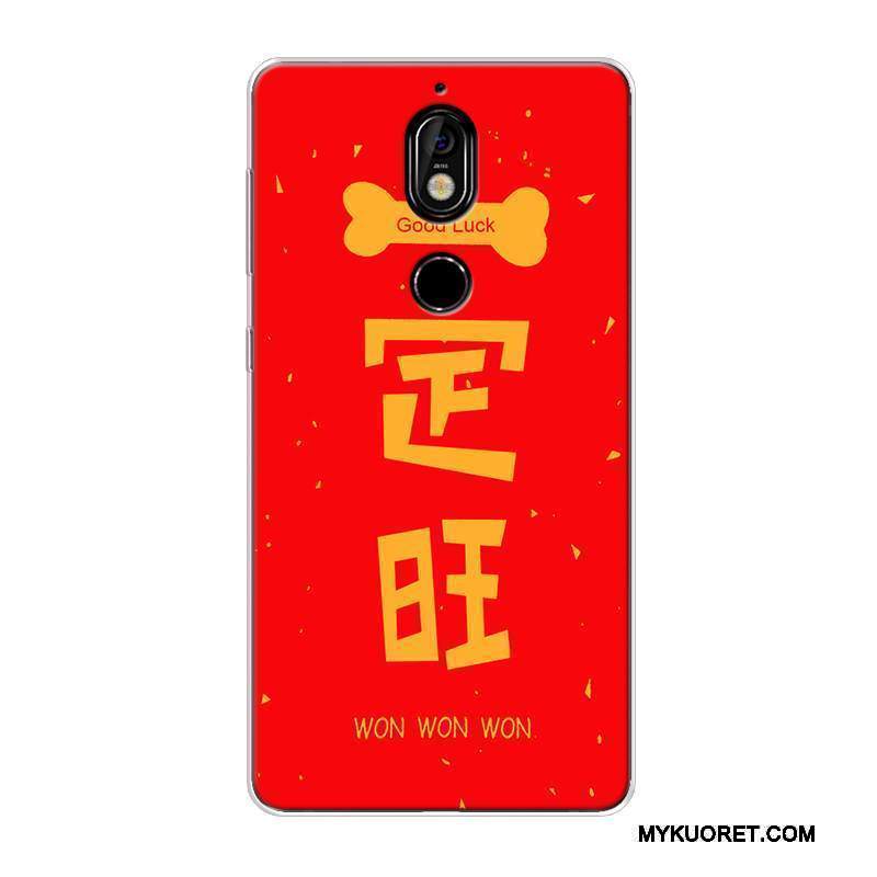 Kuori Nokia 7 Laukut Rikkaus Murtumaton, Kotelo Nokia 7 Silikoni Pesty Suede Kissa