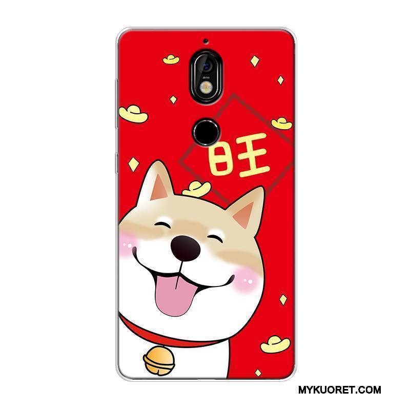 Kuori Nokia 7 Laukut Rikkaus Murtumaton, Kotelo Nokia 7 Silikoni Pesty Suede Kissa