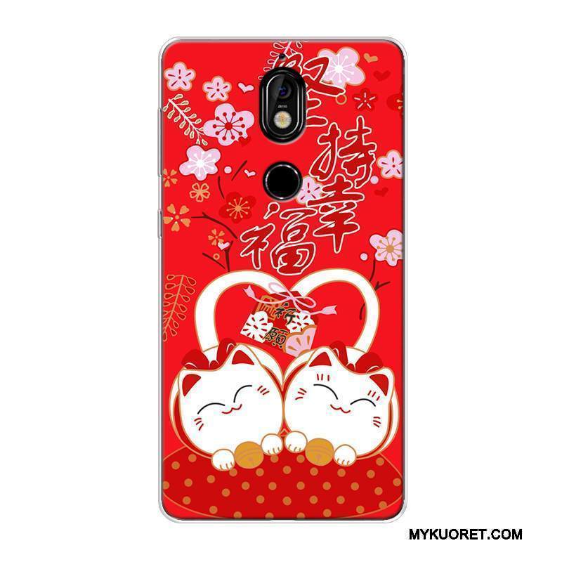 Kuori Nokia 7 Laukut Rikkaus Murtumaton, Kotelo Nokia 7 Silikoni Pesty Suede Kissa