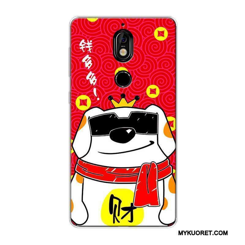 Kuori Nokia 7 Laukut Rikkaus Murtumaton, Kotelo Nokia 7 Silikoni Pesty Suede Kissa