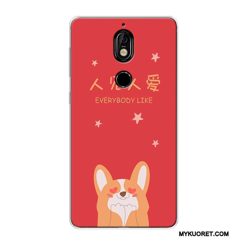 Kuori Nokia 7 Laukut Rikkaus Murtumaton, Kotelo Nokia 7 Silikoni Pesty Suede Kissa