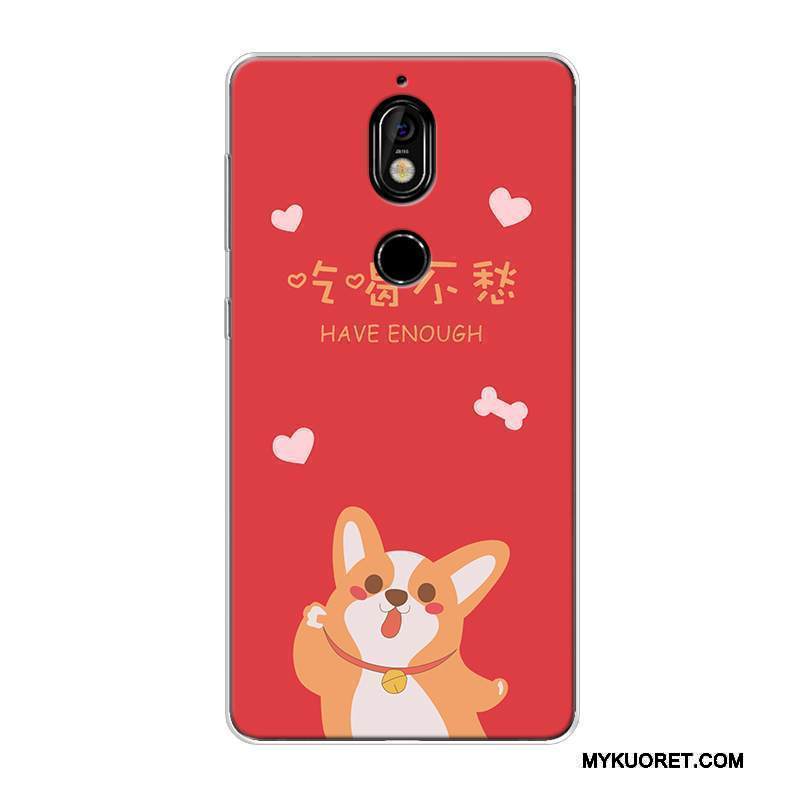 Kuori Nokia 7 Laukut Rikkaus Murtumaton, Kotelo Nokia 7 Silikoni Pesty Suede Kissa