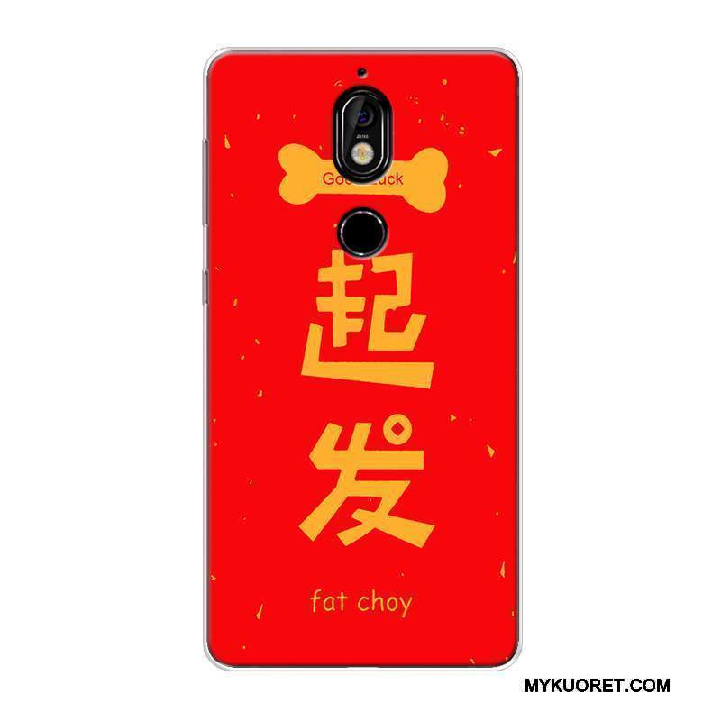 Kuori Nokia 7 Laukut Rikkaus Murtumaton, Kotelo Nokia 7 Silikoni Pesty Suede Kissa