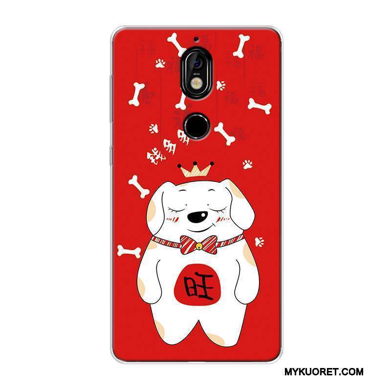 Kuori Nokia 7 Laukut Rikkaus Murtumaton, Kotelo Nokia 7 Silikoni Pesty Suede Kissa