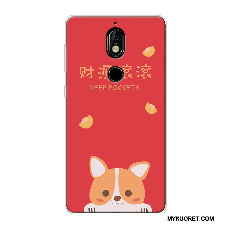 Kuori Nokia 7 Laukut Rikkaus Murtumaton, Kotelo Nokia 7 Silikoni Pesty Suede Kissa