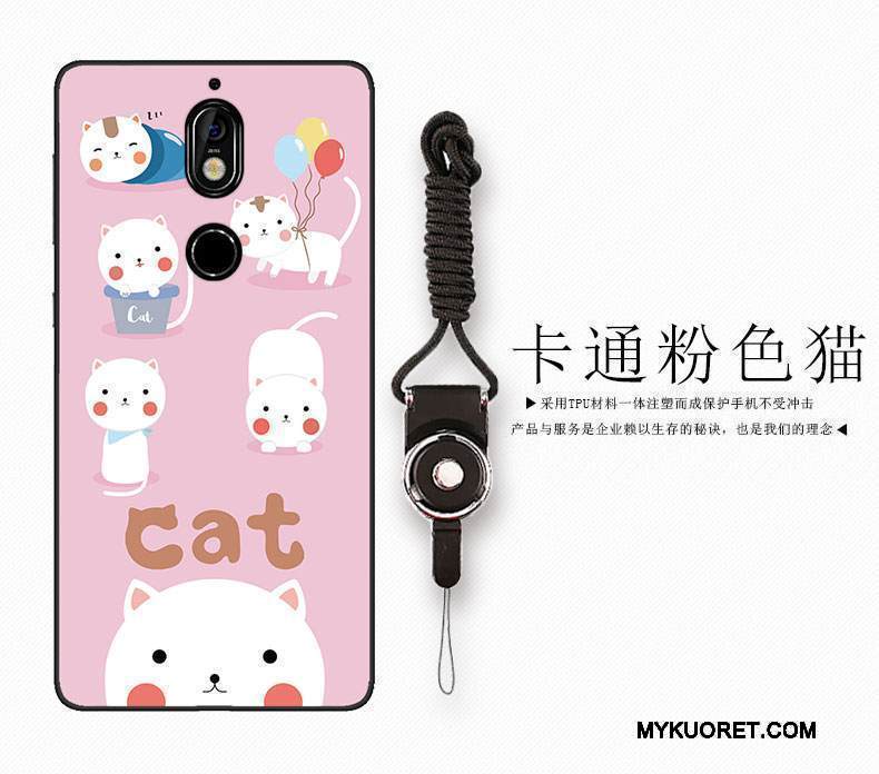 Kuori Nokia 7 Pehmeä Neste Kustannukset Puhelimen Kuoret, Kotelo Nokia 7 Sarjakuva Vaaleansininen Pieni