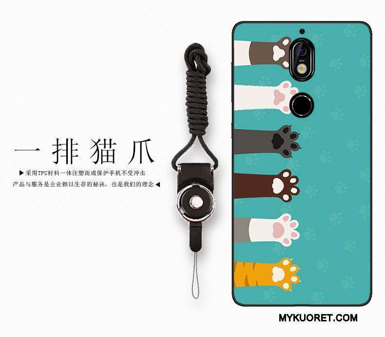 Kuori Nokia 7 Pehmeä Neste Kustannukset Puhelimen Kuoret, Kotelo Nokia 7 Sarjakuva Vaaleansininen Pieni