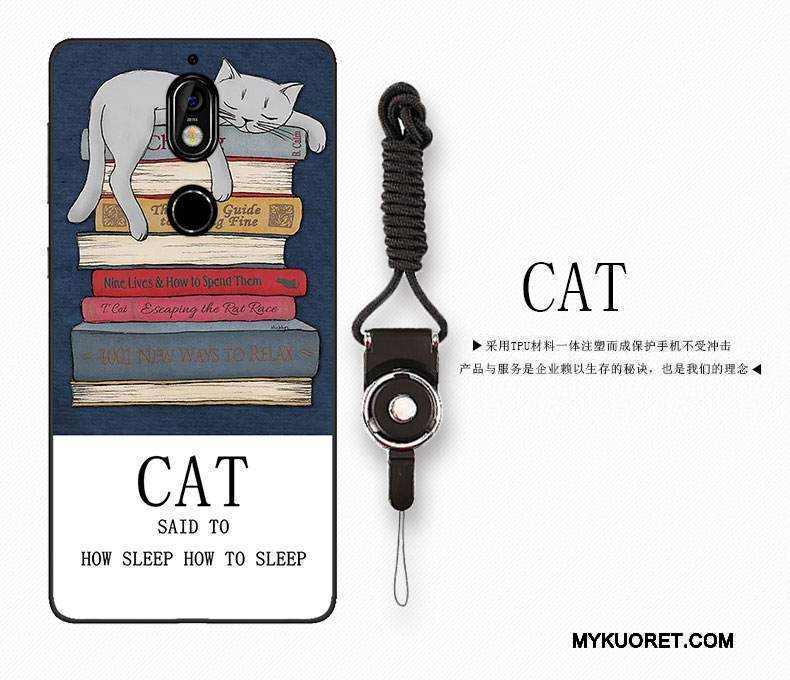 Kuori Nokia 7 Pehmeä Neste Kustannukset Puhelimen Kuoret, Kotelo Nokia 7 Sarjakuva Vaaleansininen Pieni