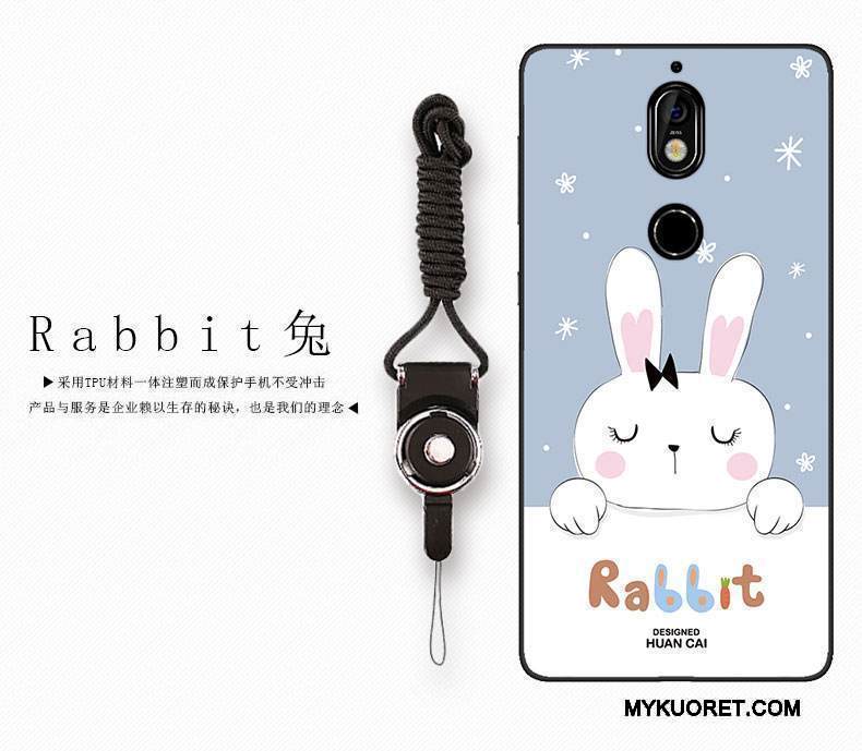 Kuori Nokia 7 Pehmeä Neste Kustannukset Puhelimen Kuoret, Kotelo Nokia 7 Sarjakuva Vaaleansininen Pieni