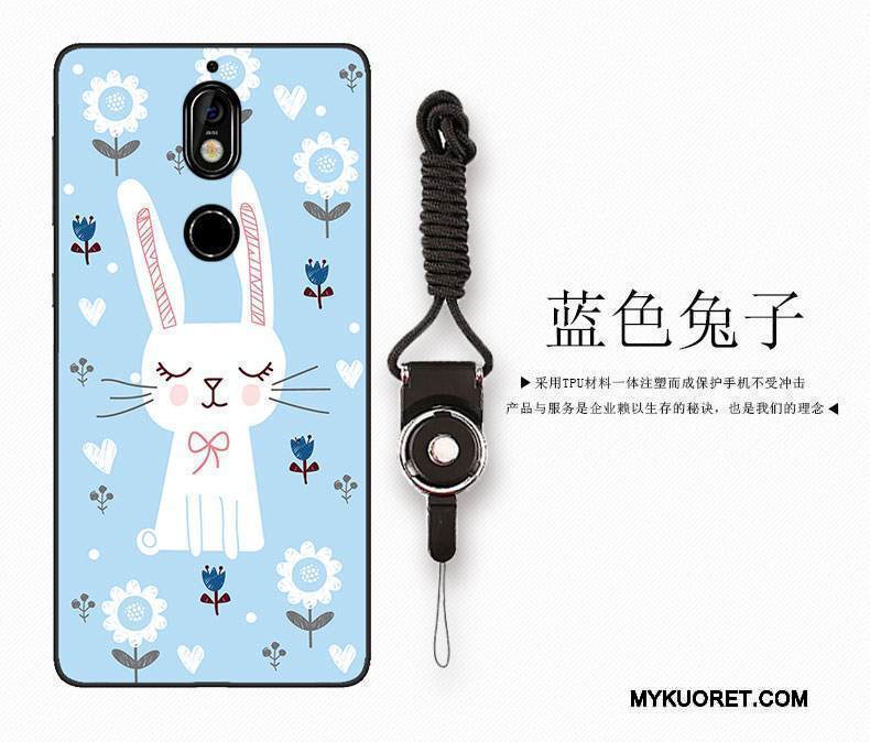 Kuori Nokia 7 Pehmeä Neste Kustannukset Puhelimen Kuoret, Kotelo Nokia 7 Sarjakuva Vaaleansininen Pieni