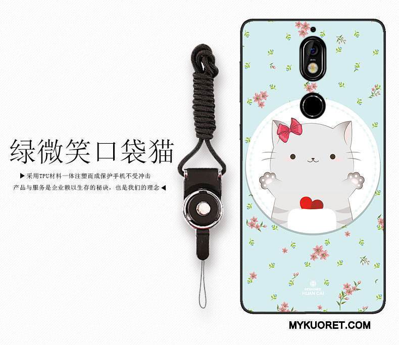 Kuori Nokia 7 Pehmeä Neste Kustannukset Puhelimen Kuoret, Kotelo Nokia 7 Sarjakuva Vaaleansininen Pieni