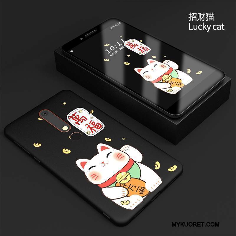 Kuori Nokia 7 Pehmeä Neste Murtumaton Puhelimen Kuoret, Kotelo Nokia 7 Suojaus Musta Pesty Suede