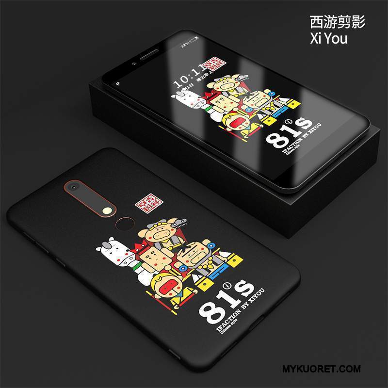 Kuori Nokia 7 Pehmeä Neste Murtumaton Puhelimen Kuoret, Kotelo Nokia 7 Suojaus Musta Pesty Suede