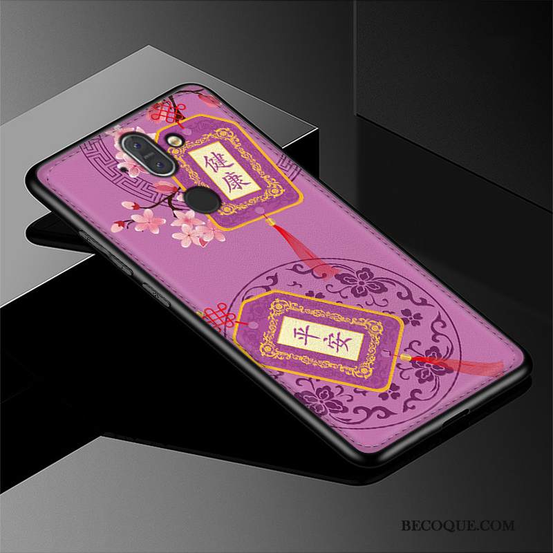 Kuori Nokia 7 Plus Kohokuviointi Murtumaton Puhelimen Kuoret, Kotelo Nokia 7 Plus Pehmeä Neste Kukkakuvio Vihreä