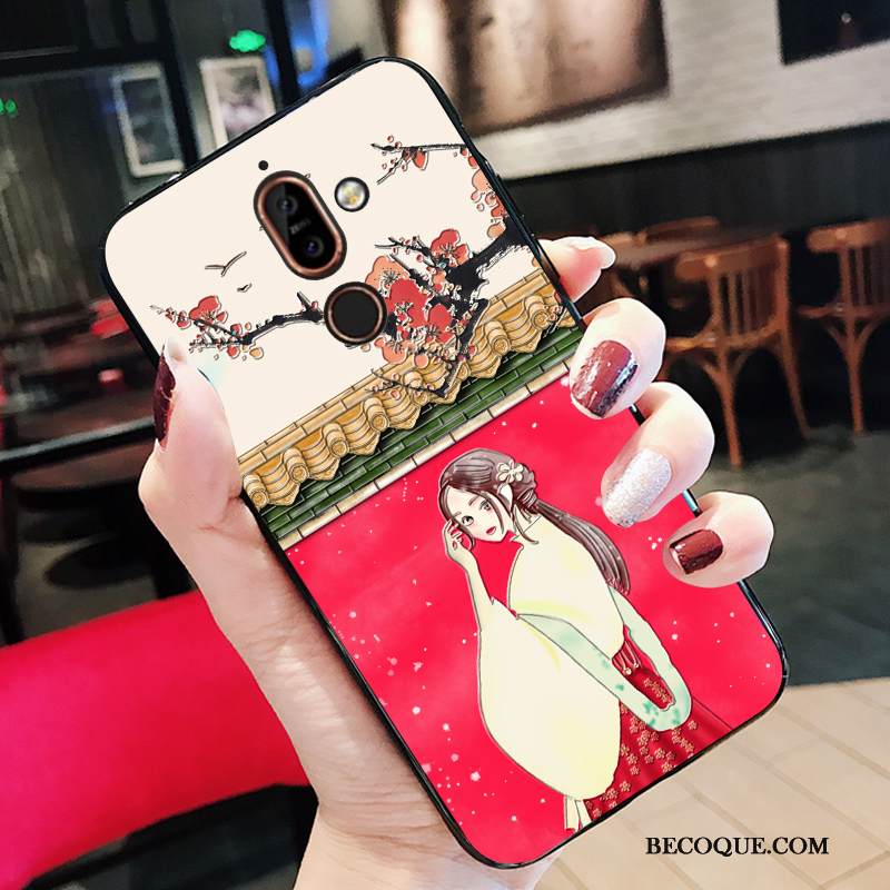 Kuori Nokia 7 Plus Laukut Sininen Puhelimen Kuoret, Kotelo Nokia 7 Plus Pehmeä Neste Tuuli Murtumaton