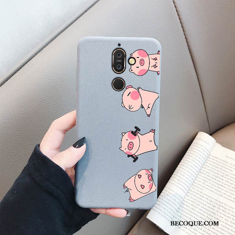 Kuori Nokia 7 Plus Pehmeä Neste Puhelimen Kuoret Harmaa, Kotelo Nokia 7 Plus Suojaus Pesty Suede