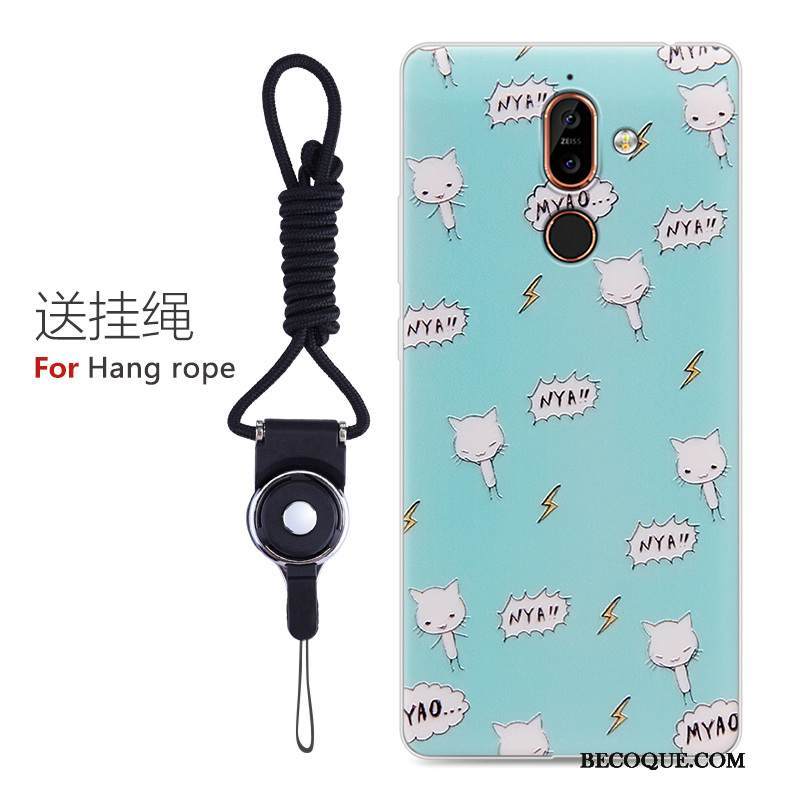 Kuori Nokia 7 Plus Pehmeä Neste Puhelimen Kuoret Persoonallisuus, Kotelo Nokia 7 Plus Sarjakuva Sininen