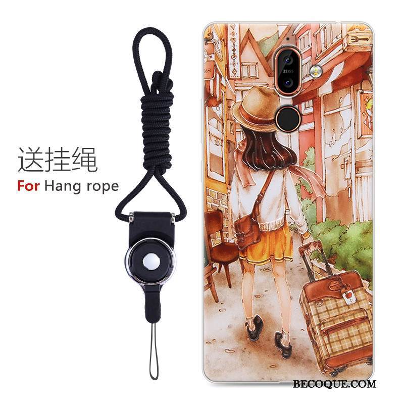 Kuori Nokia 7 Plus Pehmeä Neste Puhelimen Kuoret Persoonallisuus, Kotelo Nokia 7 Plus Sarjakuva Sininen