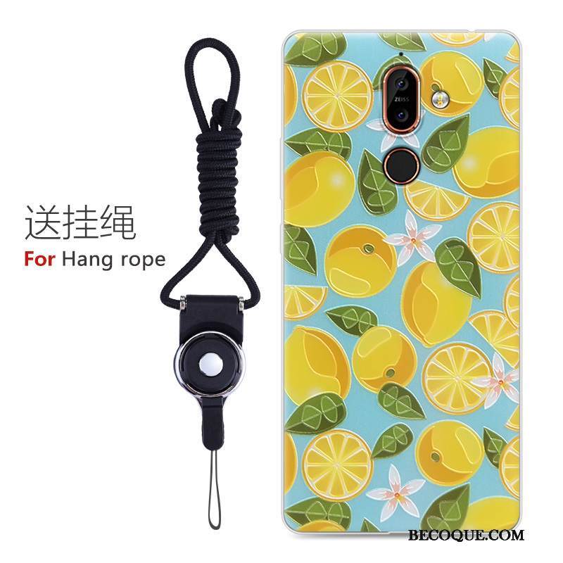 Kuori Nokia 7 Plus Pehmeä Neste Puhelimen Kuoret Persoonallisuus, Kotelo Nokia 7 Plus Sarjakuva Sininen