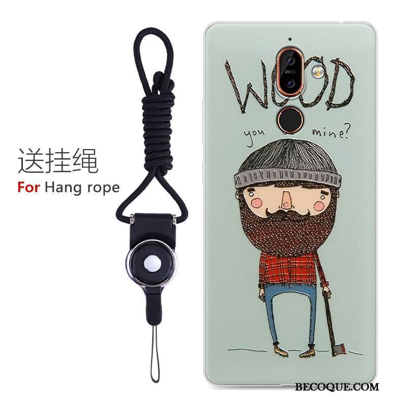 Kuori Nokia 7 Plus Pehmeä Neste Puhelimen Kuoret Persoonallisuus, Kotelo Nokia 7 Plus Sarjakuva Sininen