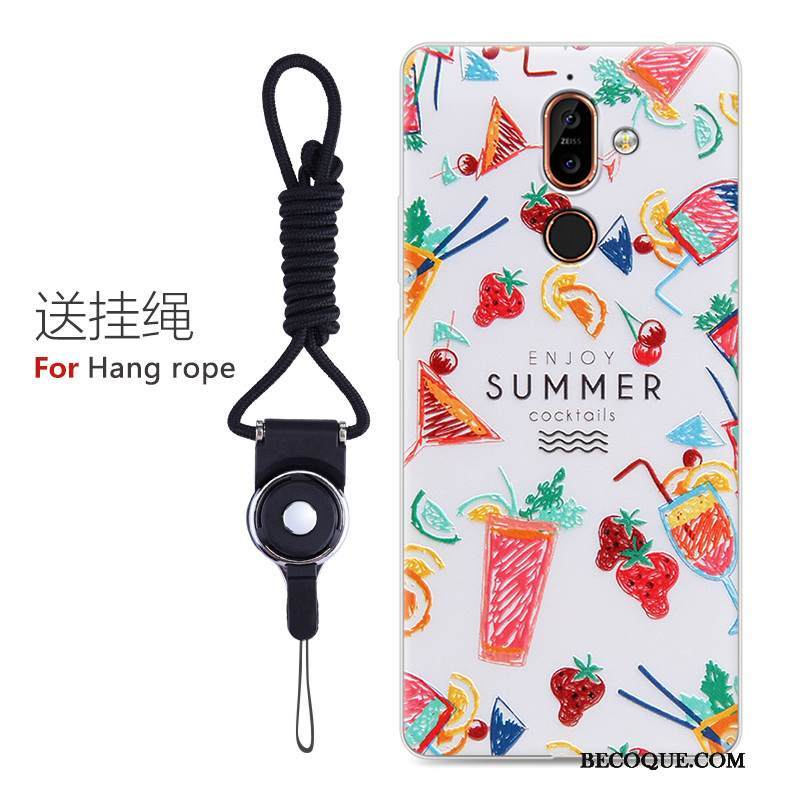 Kuori Nokia 7 Plus Pehmeä Neste Puhelimen Kuoret Persoonallisuus, Kotelo Nokia 7 Plus Sarjakuva Sininen