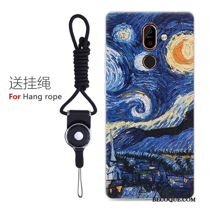 Kuori Nokia 7 Plus Pehmeä Neste Puhelimen Kuoret Persoonallisuus, Kotelo Nokia 7 Plus Sarjakuva Sininen