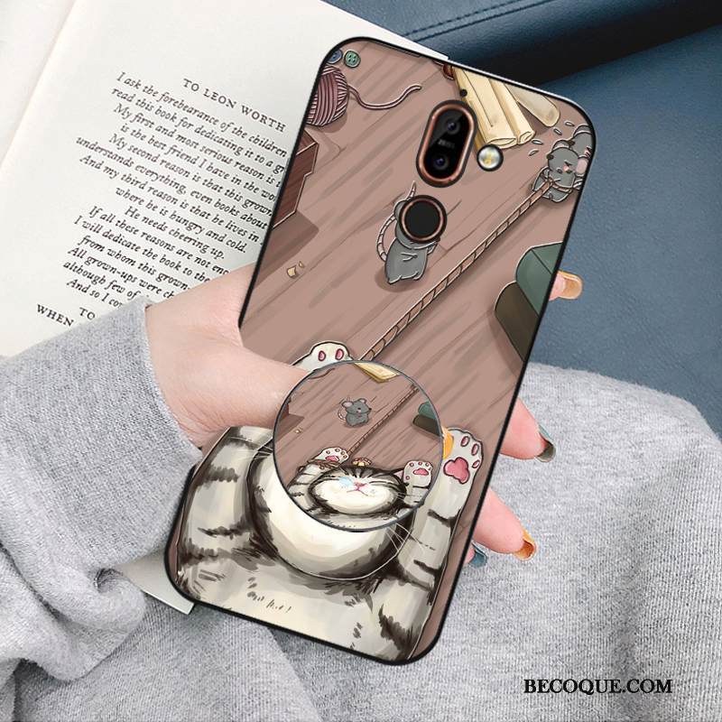 Kuori Nokia 7 Plus Pehmeä Neste Rotta Kissa, Kotelo Nokia 7 Plus Silikoni Sininen Murtumaton