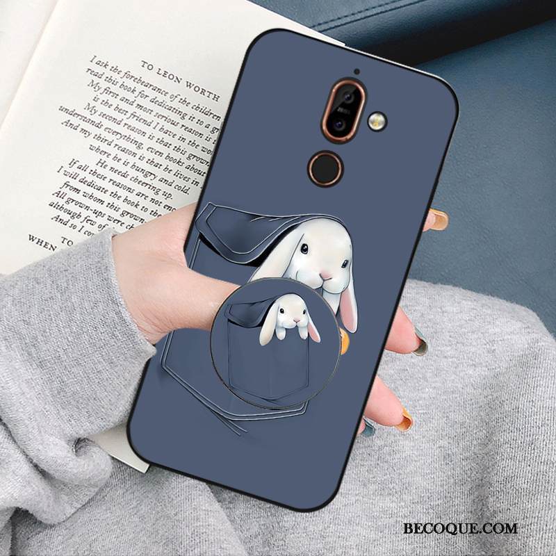 Kuori Nokia 7 Plus Pehmeä Neste Rotta Kissa, Kotelo Nokia 7 Plus Silikoni Sininen Murtumaton