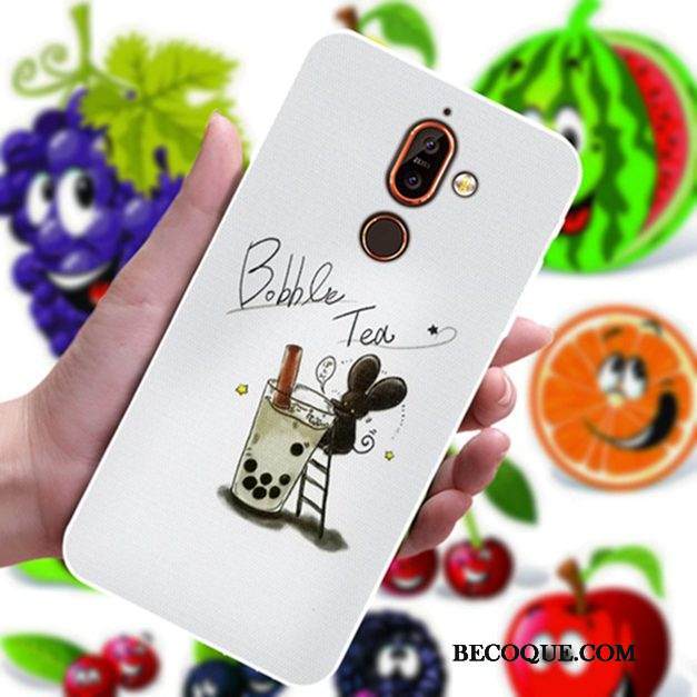 Kuori Nokia 7 Plus Sarjakuva Ihana Keltainen, Kotelo Nokia 7 Plus Murtumaton Kukka