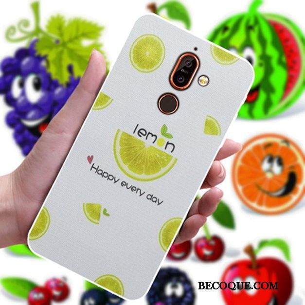 Kuori Nokia 7 Plus Sarjakuva Ihana Keltainen, Kotelo Nokia 7 Plus Murtumaton Kukka