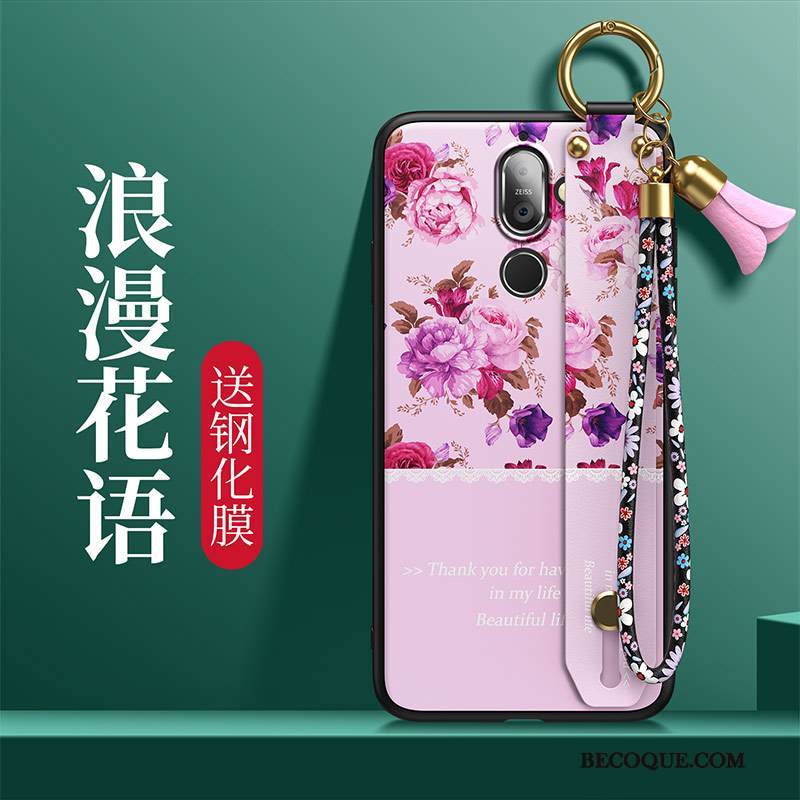 Kuori Nokia 7 Plus Silikoni Puhelimen Kuoret Kukka, Kotelo Nokia 7 Plus Luova Net Red Vihreä