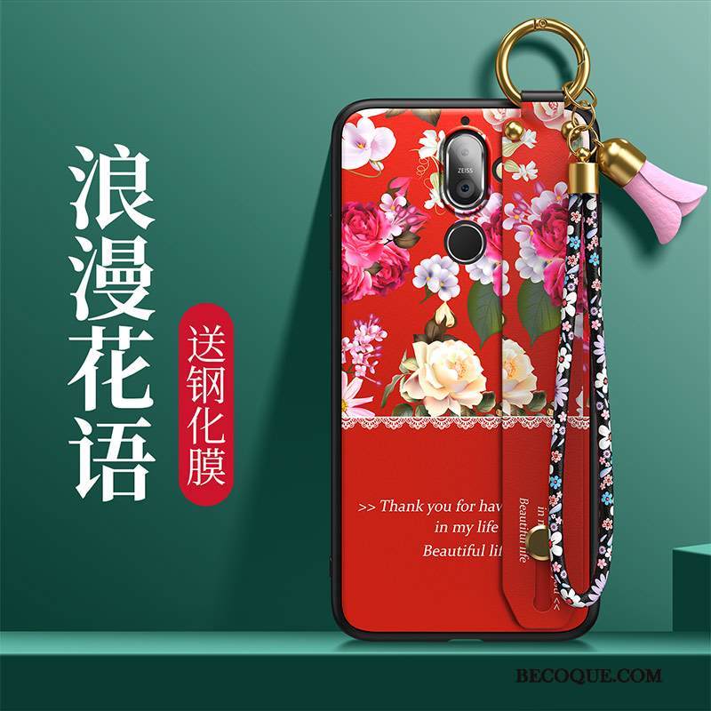 Kuori Nokia 7 Plus Silikoni Puhelimen Kuoret Kukka, Kotelo Nokia 7 Plus Luova Net Red Vihreä