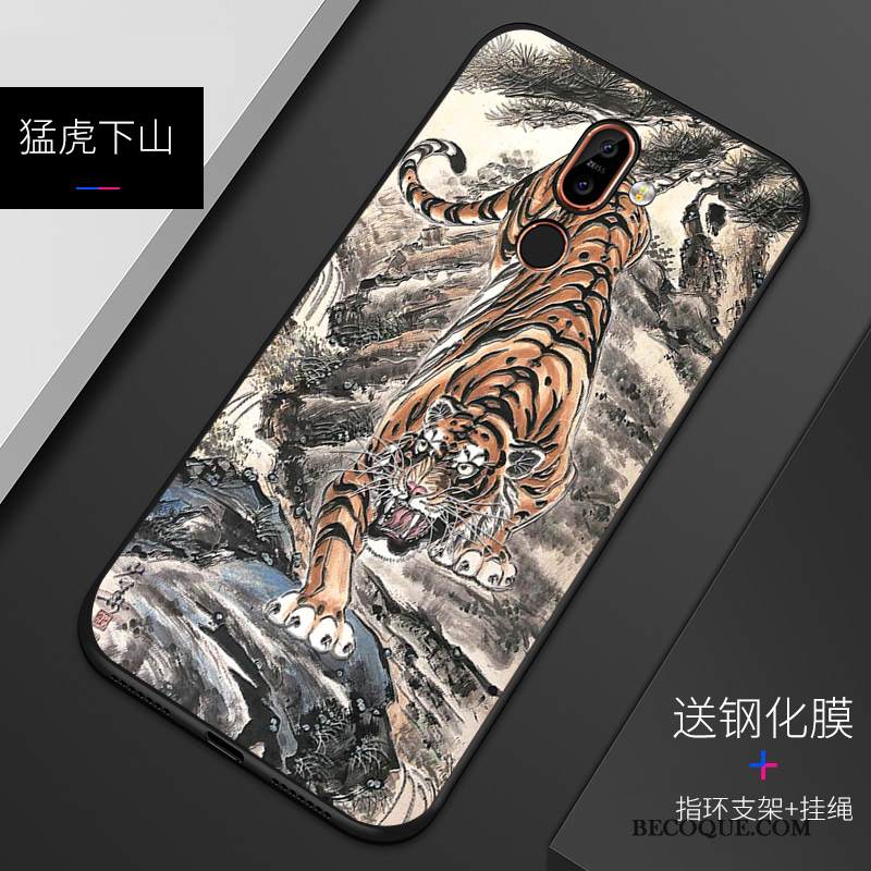 Kuori Nokia 7 Plus Silikoni Puhelimen Kuoret Persoonallisuus, Kotelo Nokia 7 Plus Pehmeä Neste Sininen Pesty Suede