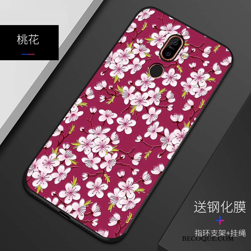 Kuori Nokia 7 Plus Silikoni Puhelimen Kuoret Persoonallisuus, Kotelo Nokia 7 Plus Pehmeä Neste Sininen Pesty Suede