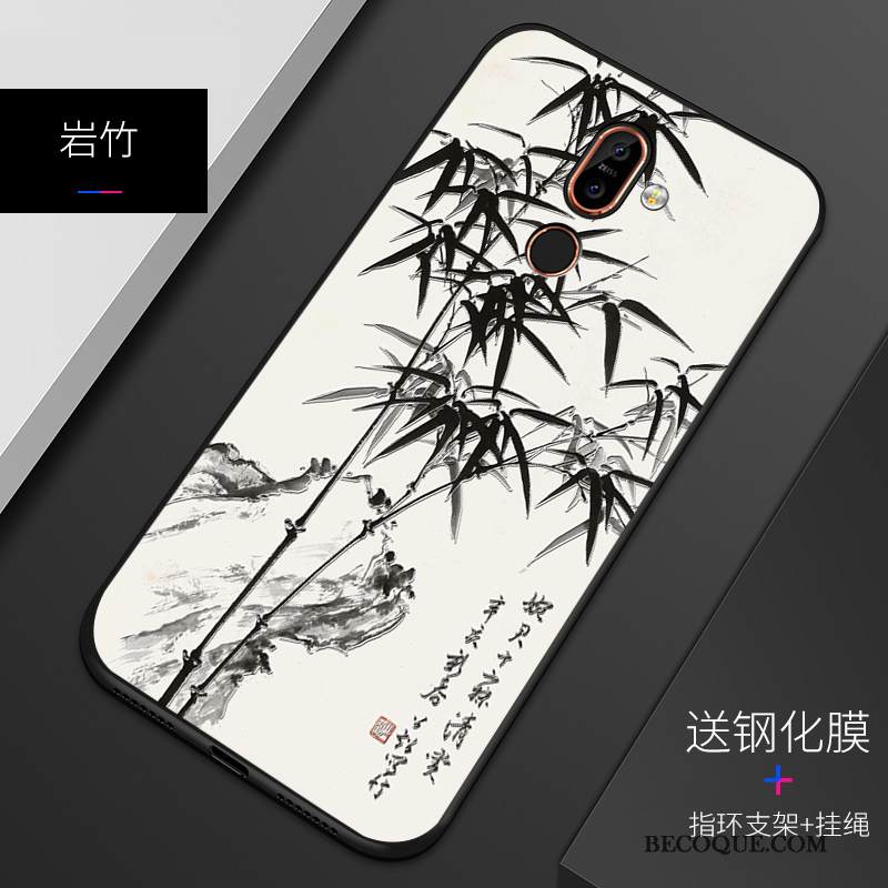 Kuori Nokia 7 Plus Silikoni Puhelimen Kuoret Persoonallisuus, Kotelo Nokia 7 Plus Pehmeä Neste Sininen Pesty Suede