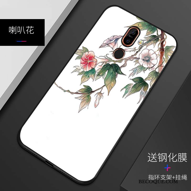 Kuori Nokia 7 Plus Silikoni Puhelimen Kuoret Persoonallisuus, Kotelo Nokia 7 Plus Pehmeä Neste Sininen Pesty Suede