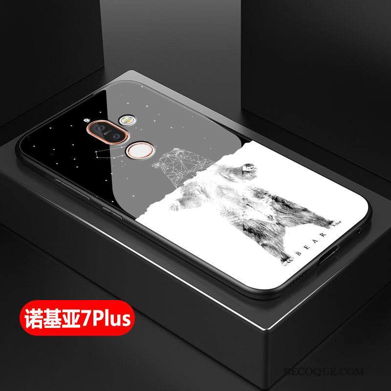 Kuori Nokia 7 Plus Suojaus Musta Persoonallisuus, Kotelo Nokia 7 Plus Laukut Puhelimen Kuoret Lasi