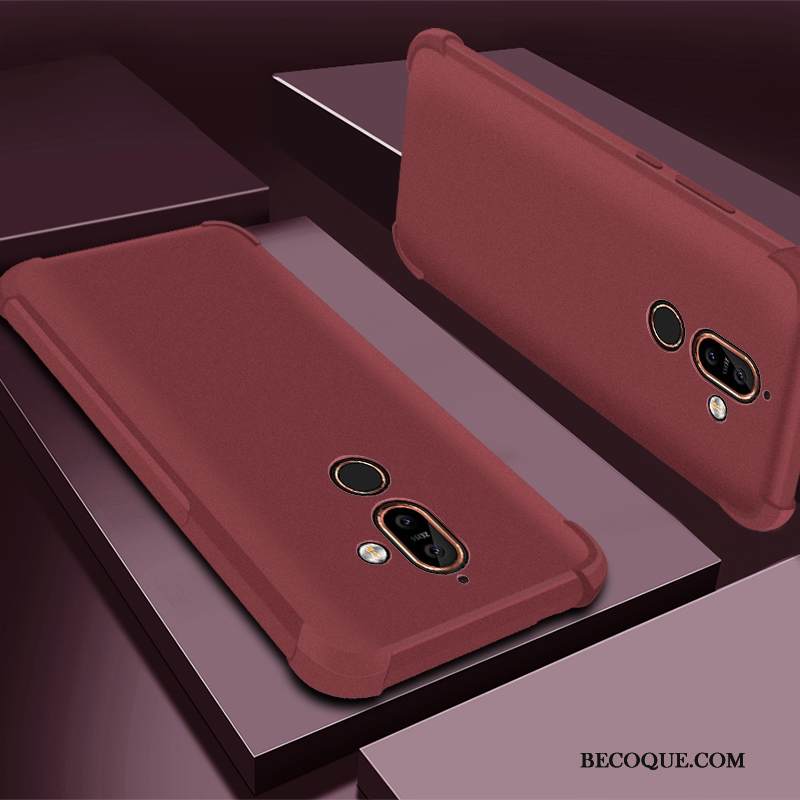 Kuori Nokia 7 Plus Suojaus Violetti Puhelimen Kuoret, Kotelo Nokia 7 Plus Laukut Murtumaton Pesty Suede