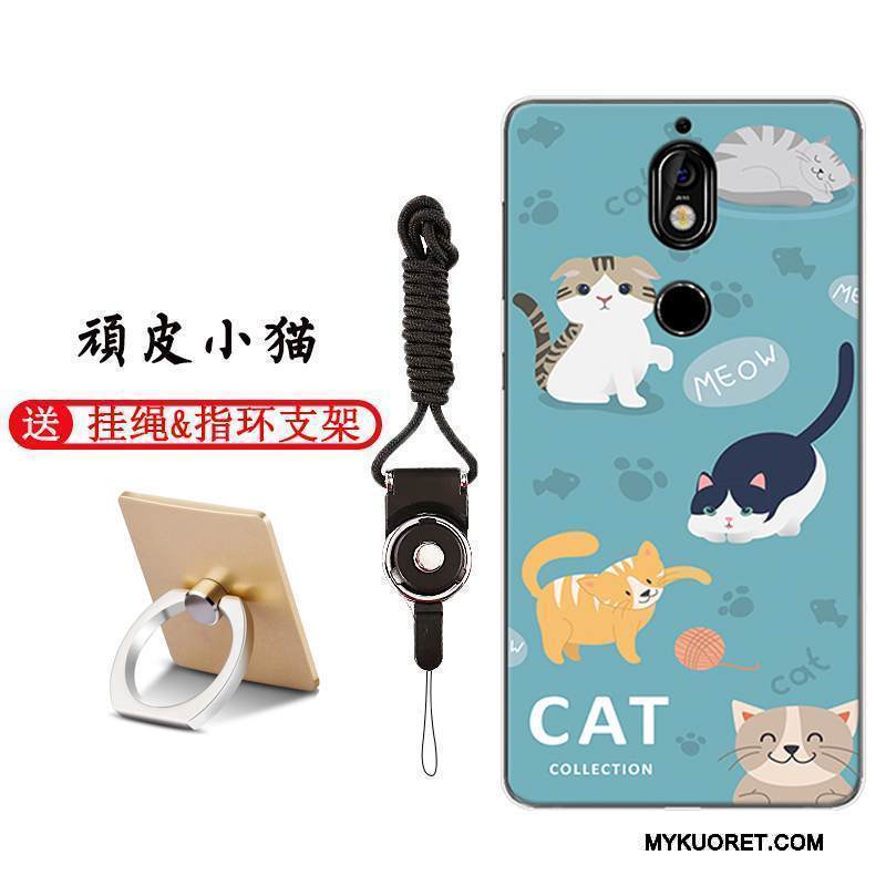 Kuori Nokia 7 Sarjakuva Vaaleansininen Murtumaton, Kotelo Nokia 7 Suojaus Ihana