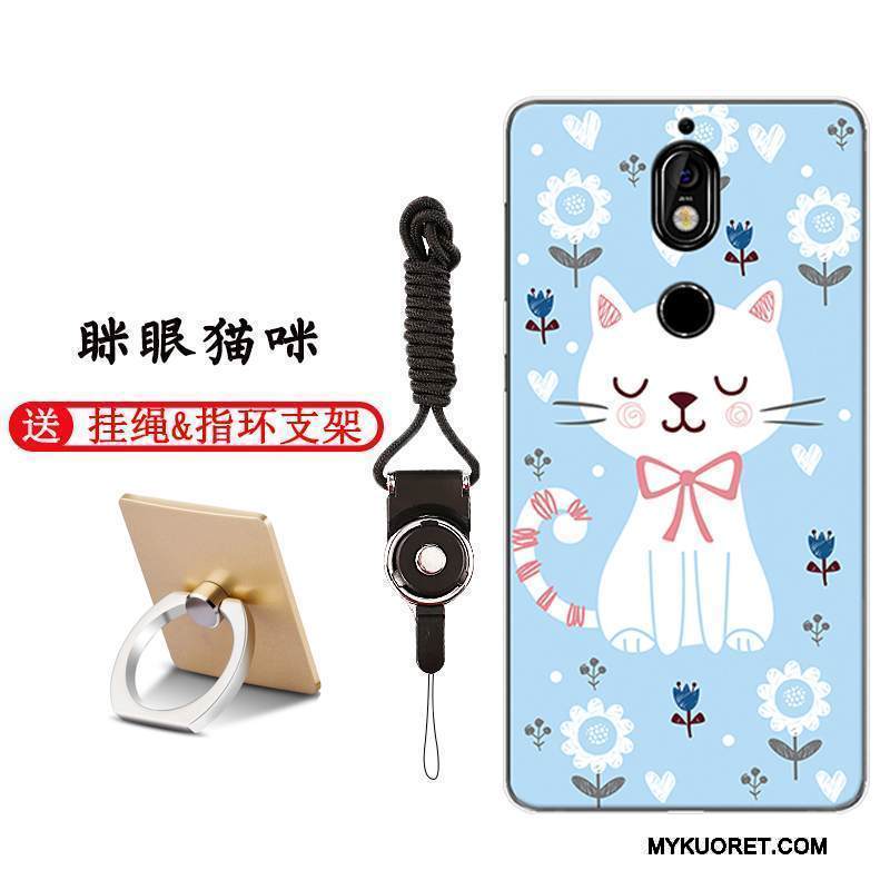 Kuori Nokia 7 Sarjakuva Vaaleansininen Murtumaton, Kotelo Nokia 7 Suojaus Ihana