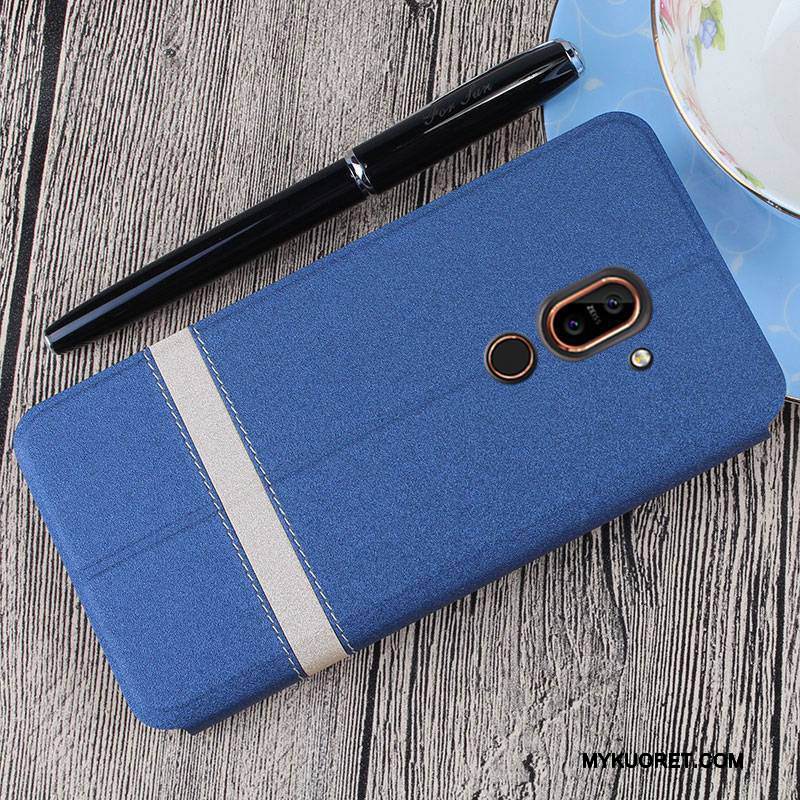 Kuori Nokia 7 Suojaus Murtumaton Puhelimen Kuoret, Kotelo Nokia 7 Nahka Trendi Sininen