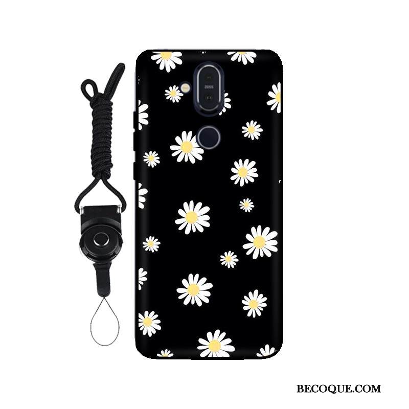 Kuori Nokia 8.1 Laukut Muokata Musta, Kotelo Nokia 8.1 Suojaus Ripustettavat Koristeet Malli