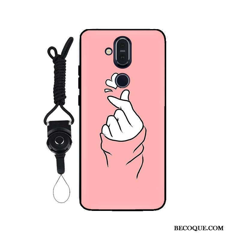 Kuori Nokia 8.1 Laukut Muokata Musta, Kotelo Nokia 8.1 Suojaus Ripustettavat Koristeet Malli