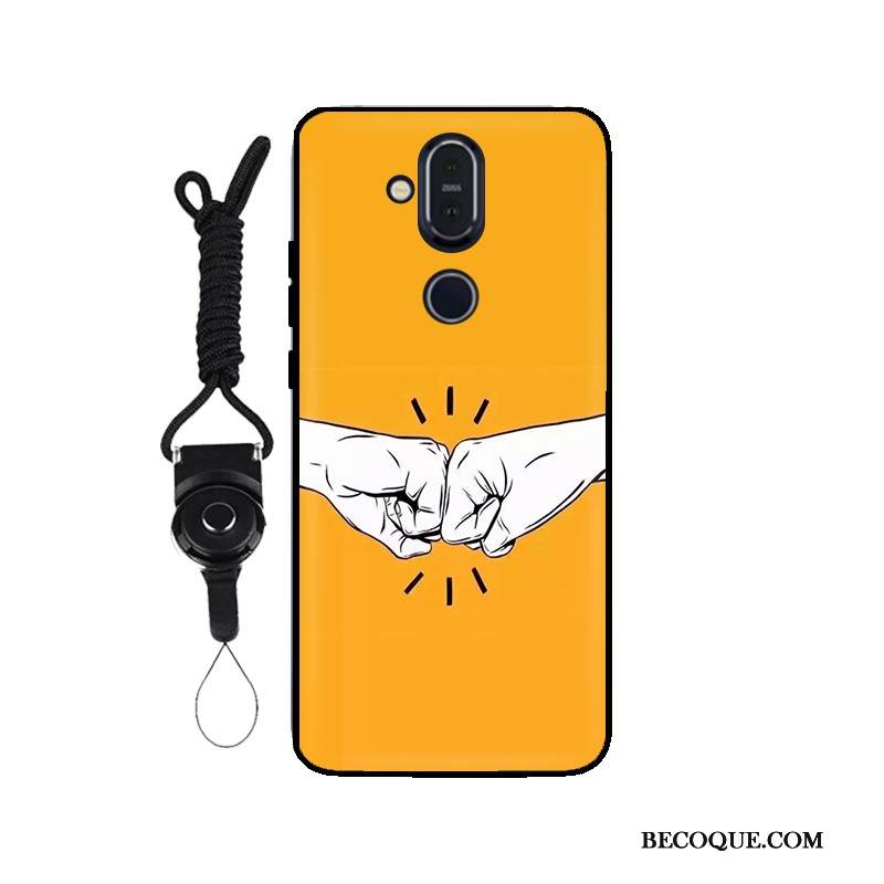 Kuori Nokia 8.1 Laukut Muokata Musta, Kotelo Nokia 8.1 Suojaus Ripustettavat Koristeet Malli